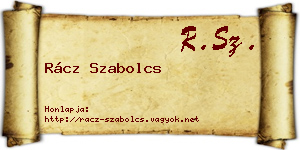 Rácz Szabolcs névjegykártya
